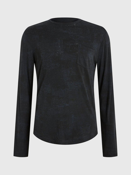 John Varvatos ATKINS L/S Crew - Officer Blue