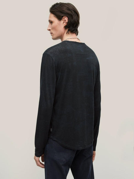 John Varvatos ATKINS L/S Crew - Officer Blue