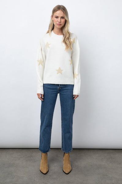 Rails Kana crewneck sweater in white gold stars