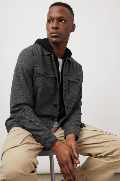 Rails Men's Kerouac Jacket - Charcoal Black Houndstooth