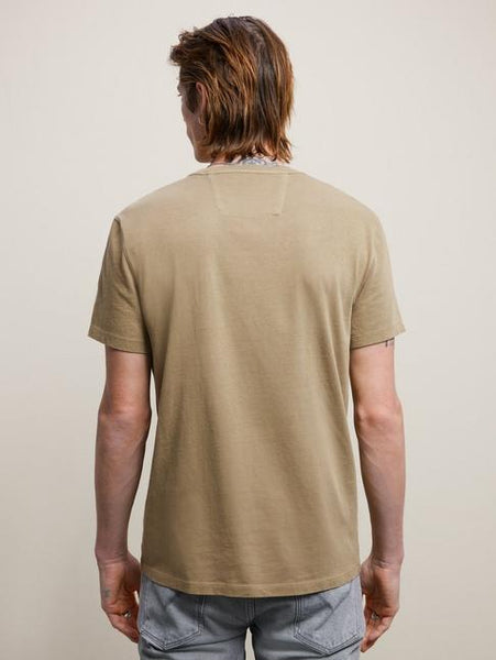 John Varvatos  Peace Sign Embroidery Crew Neck T - Dark Olive