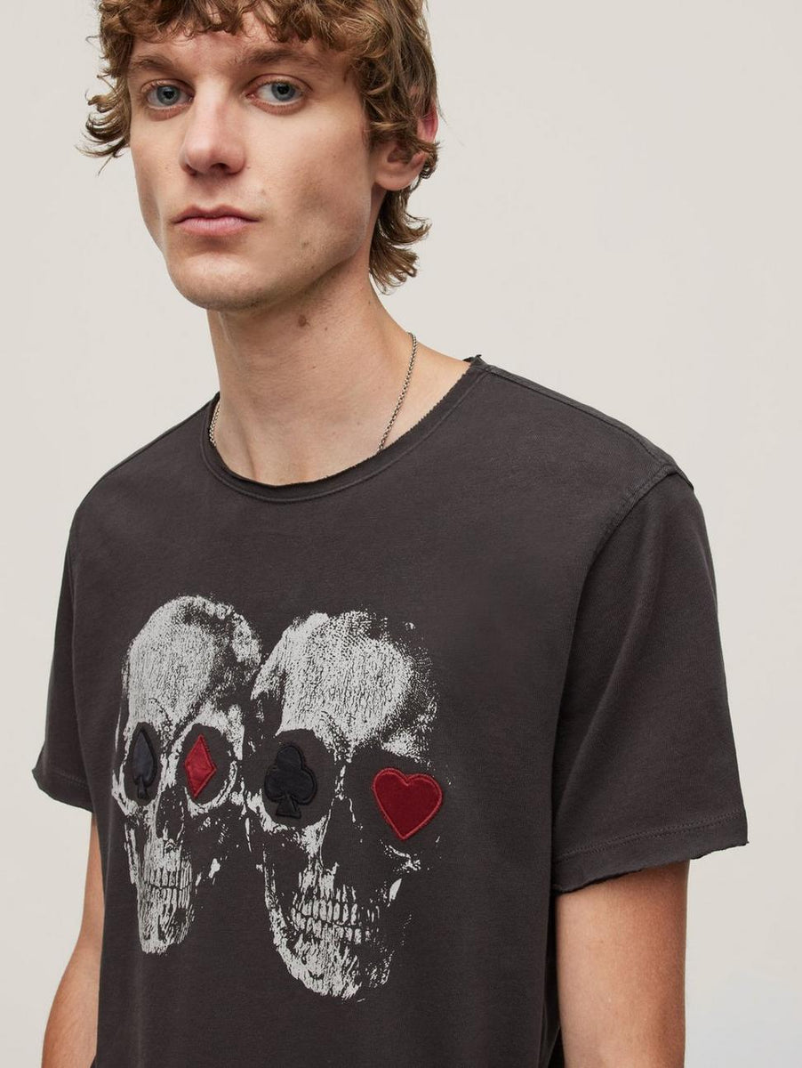 John Varvatos Double Down Skull SS Tee - Coal – manhattan casuals