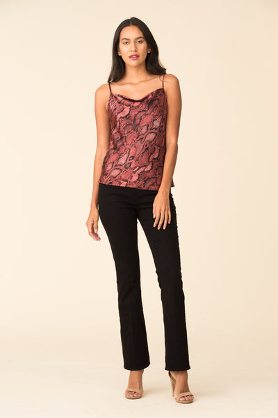 L'AGENCE Kay Cowl Tank in Garnet/Black