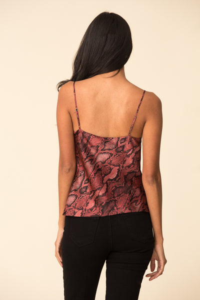 L'AGENCE Kay Cowl Tank in Garnet/Black