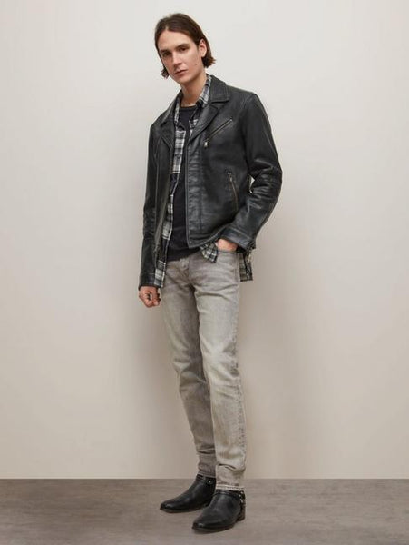 John Varvatos Oscar Leather Jacket - Black