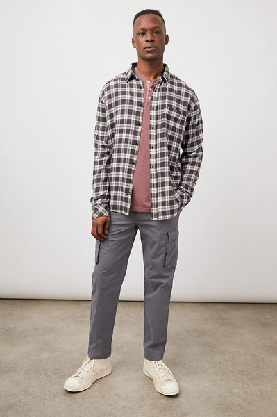 Rails Men's Lennox L/S - Black Crimson Melange