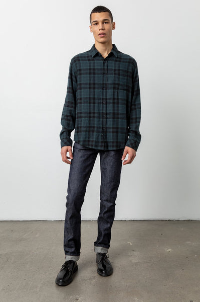 Rails Men's Lennox L/S - Emerald/Onyx
