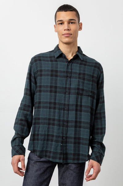 Rails Men's Lennox L/S - Emerald/Onyx