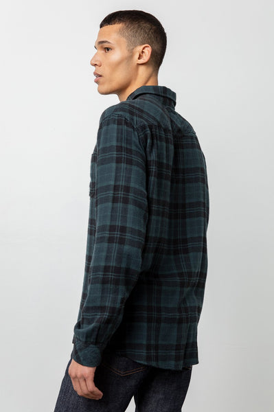 Rails Men's Lennox L/S - Emerald/Onyx