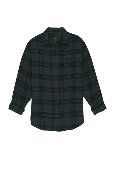 Rails Men's Lennox L/S - Emerald/Onyx