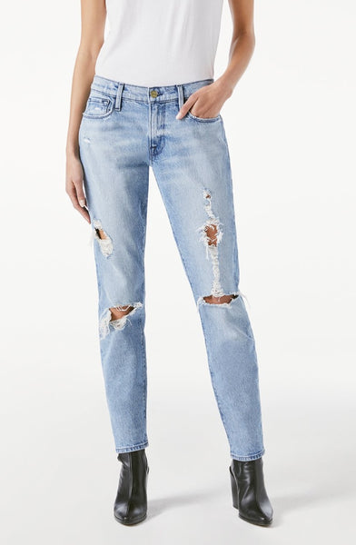 FRAME Le Garcon jean with rips in Beldon