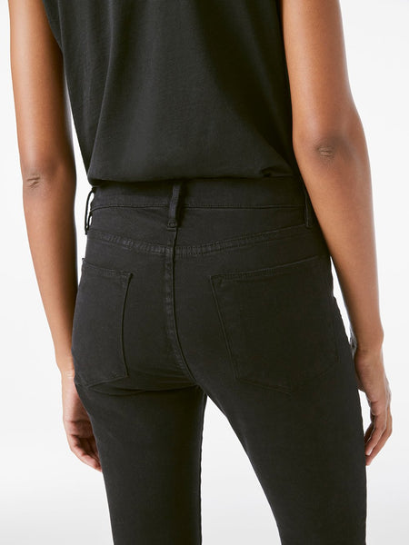 FRAME Le High Skinny Noir Sateen in Black