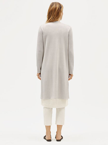 Eileen Fisher Organic Linen Crepe Sparkle Long Cardigan - Bone