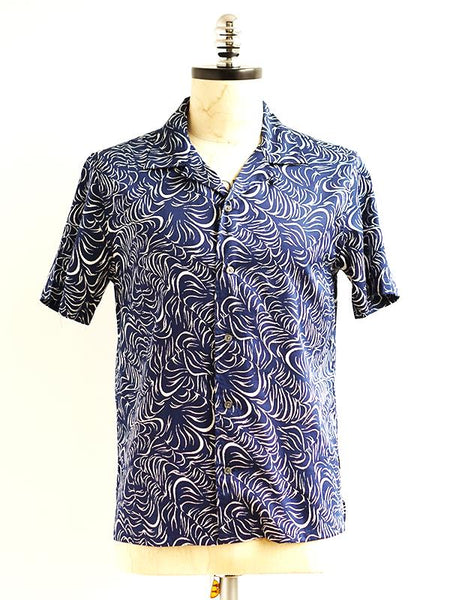 John Varvatos Loren SS Print Shirt - Blue
