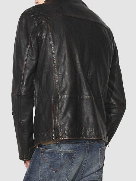 John Varvatos NAILHEAD LEATHER BIKER JACKET - Black