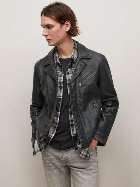 John Varvatos Oscar Leather Jacket - Black