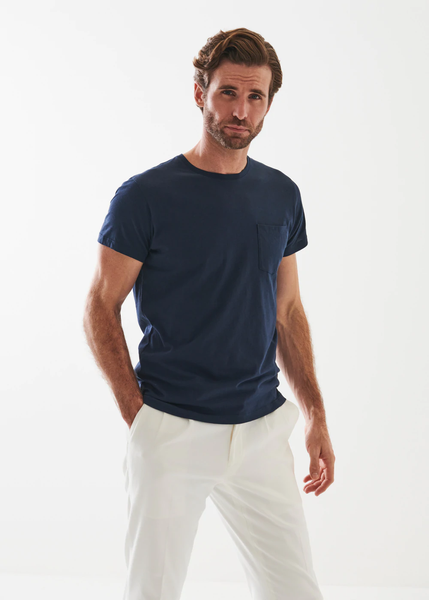 Patrick Assaraf Lightweight Pima Cotton T-Shirt - Galaxy Blue