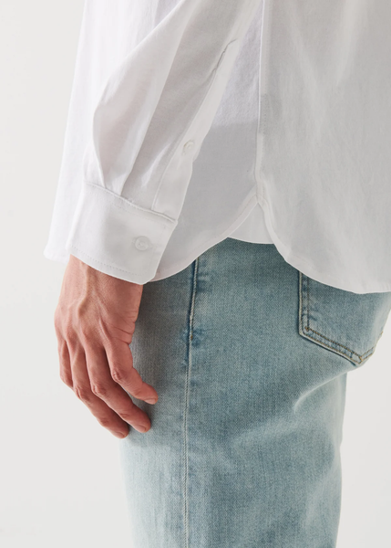 Patrick Assaraf LS Button Front Shirt - White