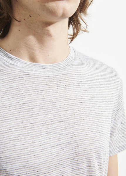 Patrick Assaraf Light Weight Linen T-Shirt - Mist Melange