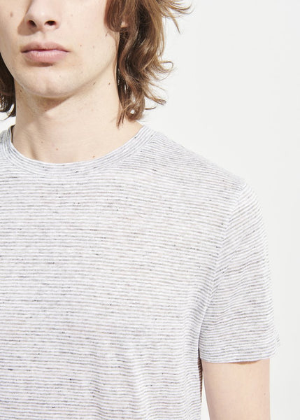 Patrick Assaraf Light Weight Linen T-Shirt - Mist Melange