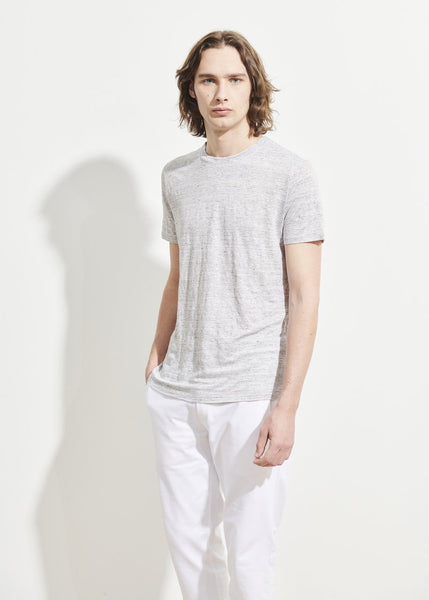 Patrick Assaraf Light Weight Linen T-Shirt - Mist Melange