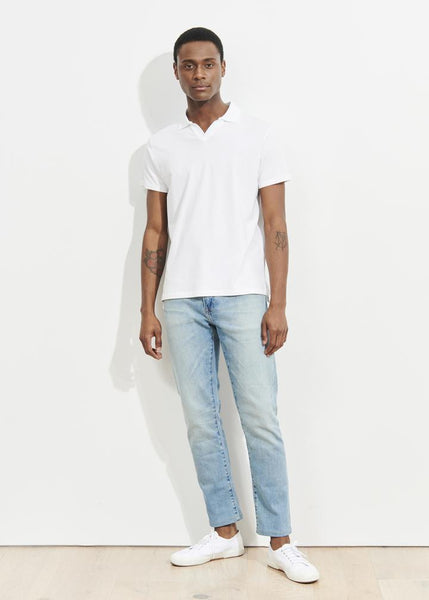Patrick Assaraf Pima Cotton Stretch Open Polo - White