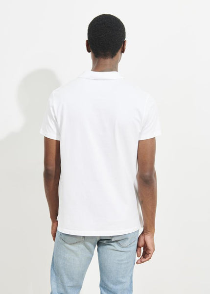 Patrick Assaraf Pima Cotton Stretch Open Polo - White