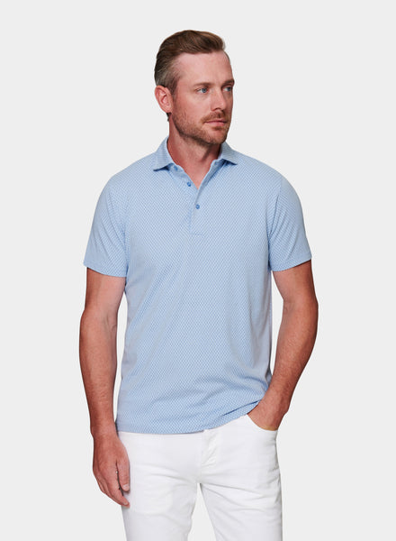 Patrick Assaraf SS Iconic Print Polo - Arctic