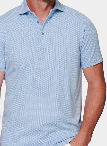 Patrick Assaraf SS Iconic Print Polo - Arctic