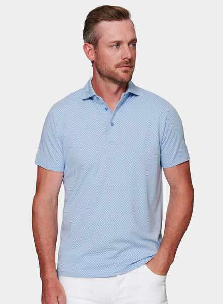 Patrick Assaraf SS Iconic Print Polo - Arctic
