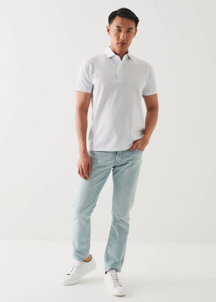 Patrick Assaraf SS Polo All Over Print - White