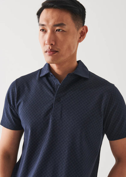 Patrick Assaraf SS Polo All Over Print - Midnight