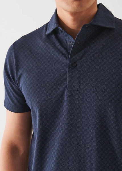 Patrick Assaraf SS Polo All Over Print - Midnight
