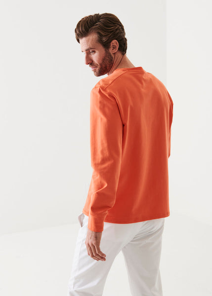 Patrick Assaraf Pima Cotton French Terry Sweatshirt - Tangelo