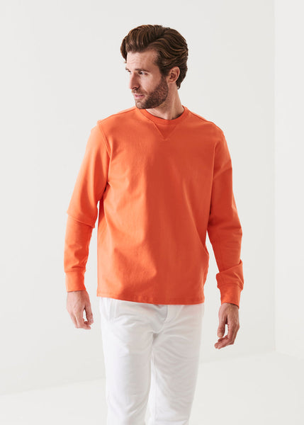 Patrick Assaraf Pima Cotton French Terry Sweatshirt - Tangelo