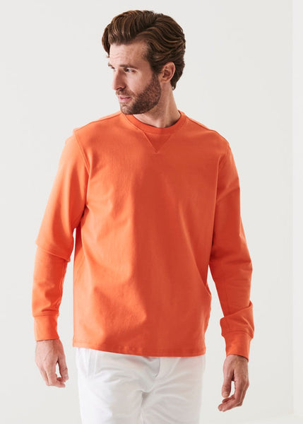 Patrick Assaraf Pima Cotton French Terry Sweatshirt - Tangelo