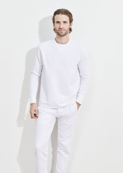 Patrick Assaraf Pima Cotton French Terry Sweatshirt - White
