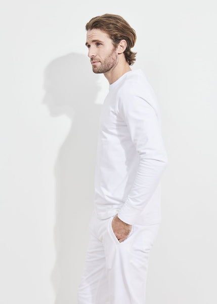 Patrick Assaraf Pima Cotton French Terry Sweatshirt - White