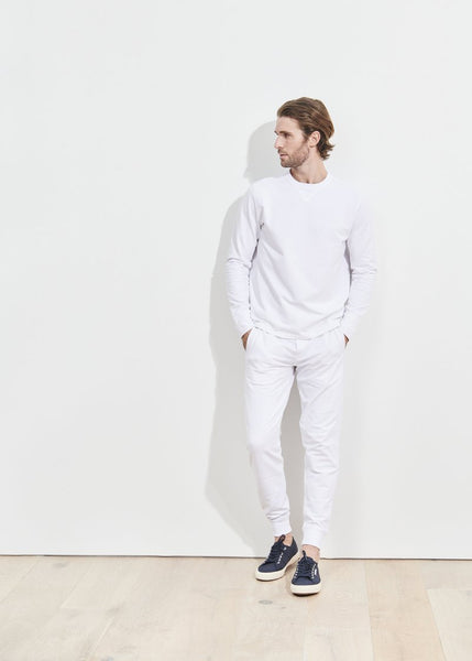 Patrick Assaraf Pima Cotton French Terry Sweatshirt - White