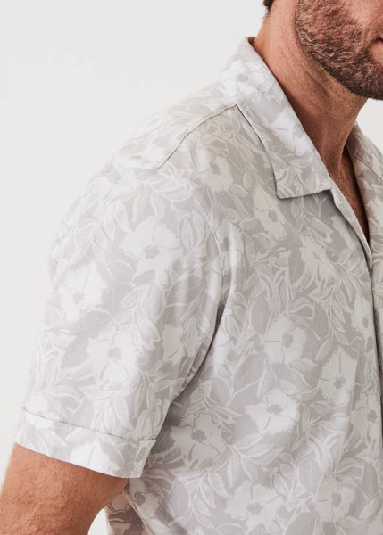 Patrick Assaraf SS Camp Collar All Over Print - Dim Grey