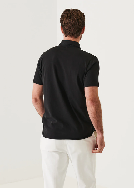 Patrick Assaraf Pima Cotton Button Front Shirt - Black
