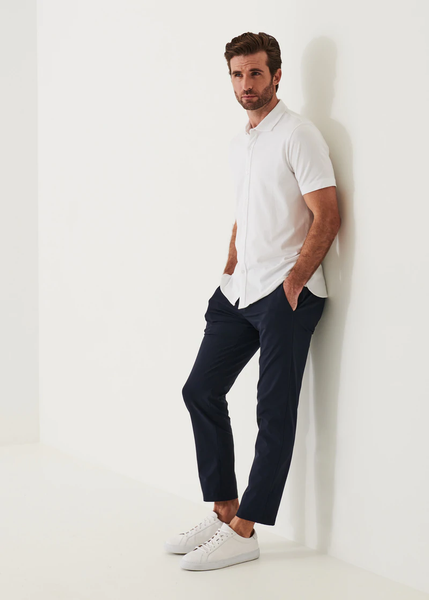 Patrick Assaraf Pima Cotton Button Front Shirt - White