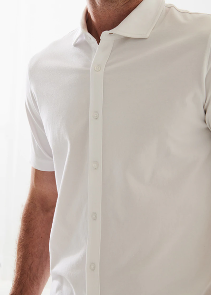 Patrick Assaraf Pima Cotton Button Front Shirt - White