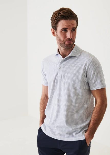 Patrick Assaraf SS Iconic Print Polo - White B