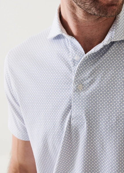 Patrick Assaraf SS Iconic Print Polo - White B