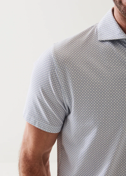 Patrick Assaraf SS Iconic Print Polo - White B