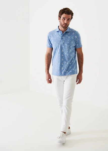 Patrick Assaraf SS Iconic Print Polo - Cerulean Floral