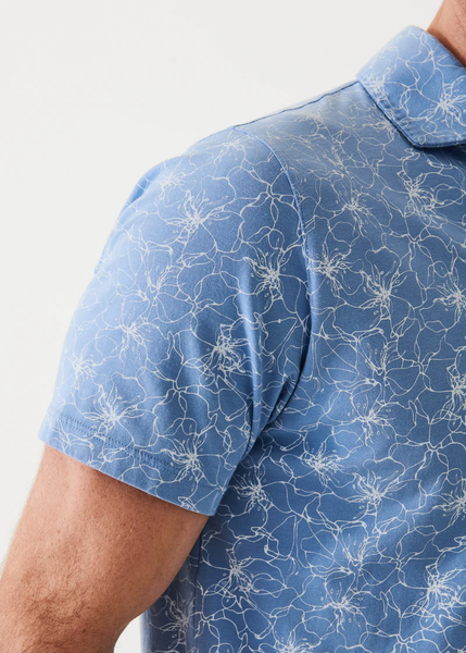 Patrick Assaraf SS Iconic Print Polo - Cerulean Floral
