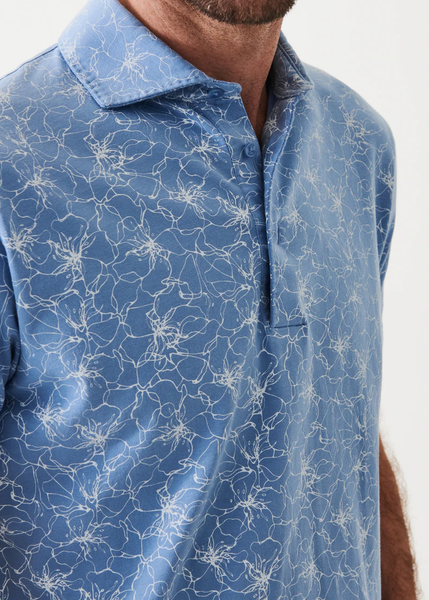 Patrick Assaraf SS Iconic Print Polo - Cerulean Floral