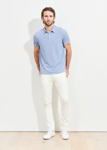 Patrick Assaraf SS All Over Print Polo - Light Blue